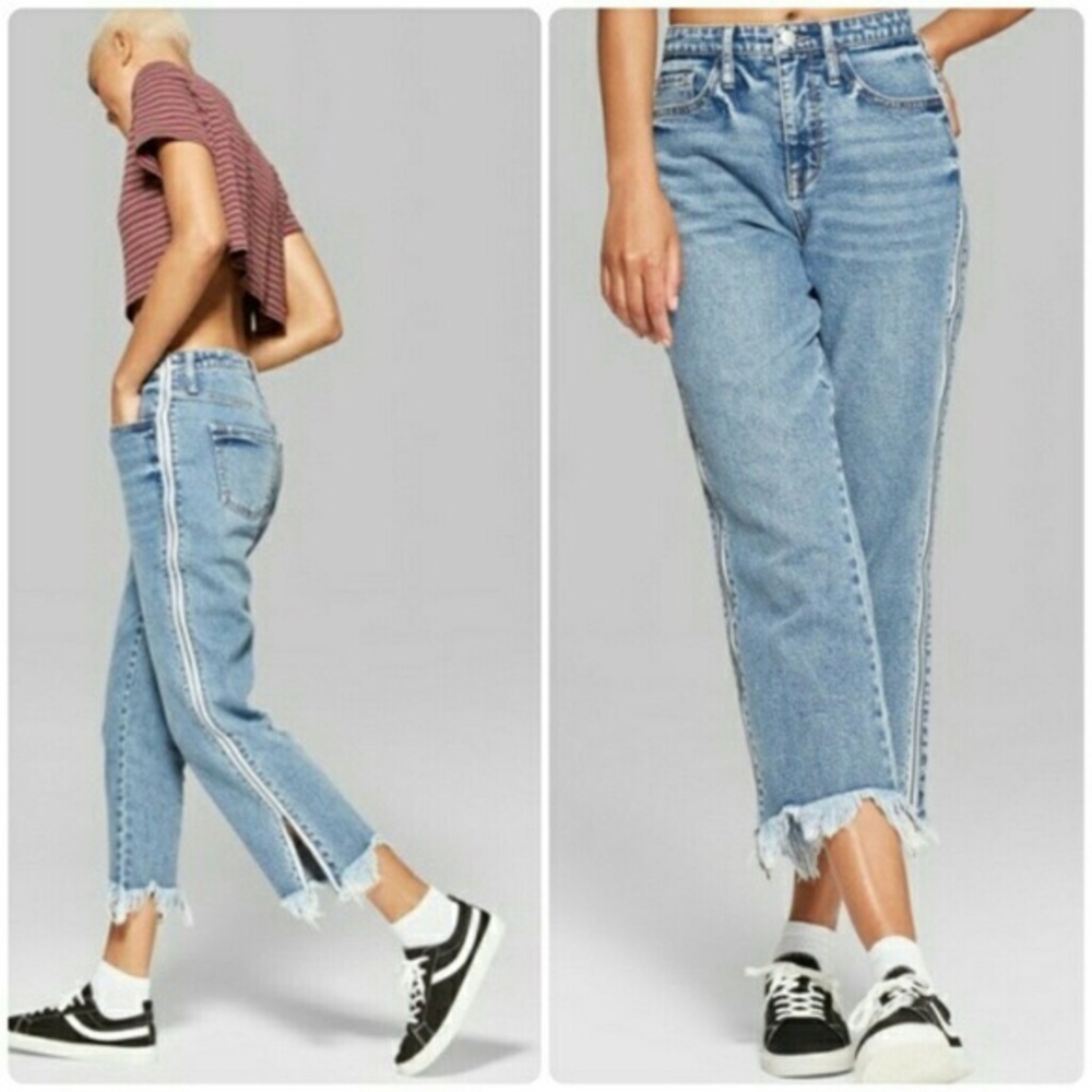 💙High-Rise Zipper Jeans
